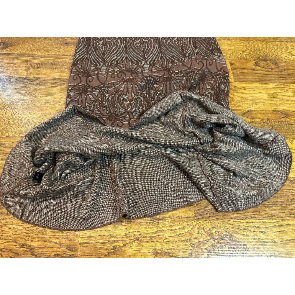 Peruvian Connection 100% Pima Cotton Midi Skirt Women’s Medium Brown Pull-On - Picture 3 of 8